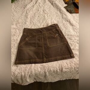 Prana Corduroy Chocolate Mini Skirt Size 0